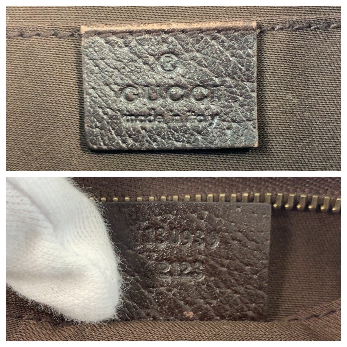 17502
GUCCI グッチ アビー ベージュ ブラウン ゴールド金具 GGキャンバス / レザー 130939 ショルダーバッグ アクセサリーポーチ  レディース