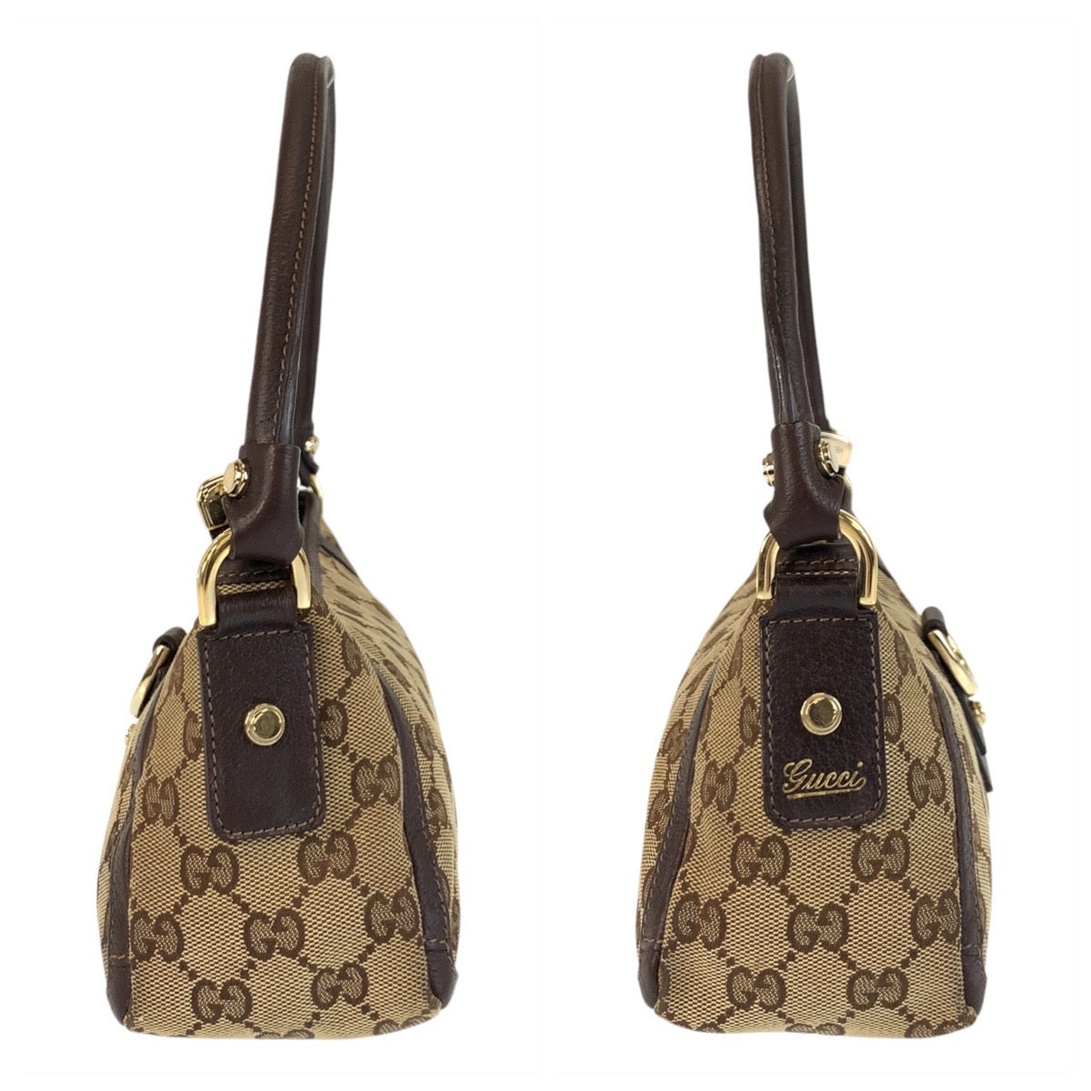 17502
GUCCI グッチ アビー ベージュ ブラウン ゴールド金具 GGキャンバス / レザー 130939 ショルダーバッグ アクセサリーポーチ  レディース
