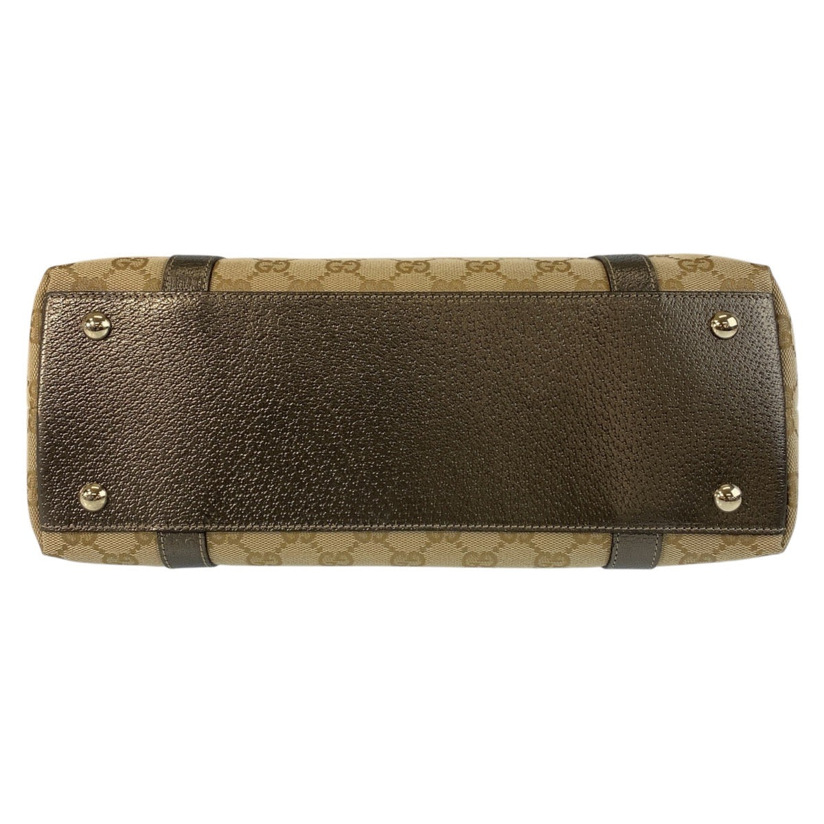 17503
GUCCI グッチ ベージュ カーキブラウン ゴールド金具 GGキャンバス / レザー 141470 トートバッグ ショルダーバッグ  レディース A52