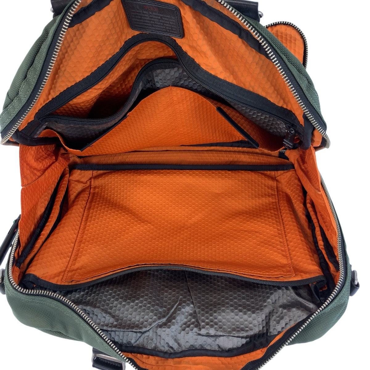 17504
TUMI トゥミ Alpha Bravo Andrews Slim Brief グリーン カーキ オレンジ シルバー金具 キャンバス / レザー 22631SPH ビジネスバッグ ブリーフケース  メンズ AB17