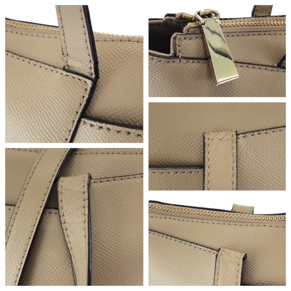 17505
Michael Kors マイケルコース ロゴ ベージュ ゴールド金具 レザー トートバッグ ショルダーバッグ レディース AB8