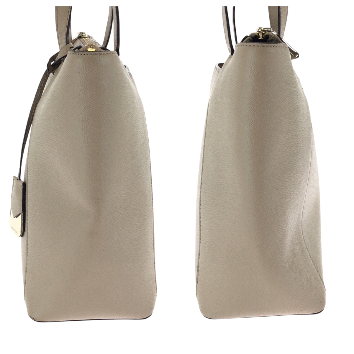 17505
Michael Kors マイケルコース ロゴ ベージュ ゴールド金具 レザー トートバッグ ショルダーバッグ  レディース AB8