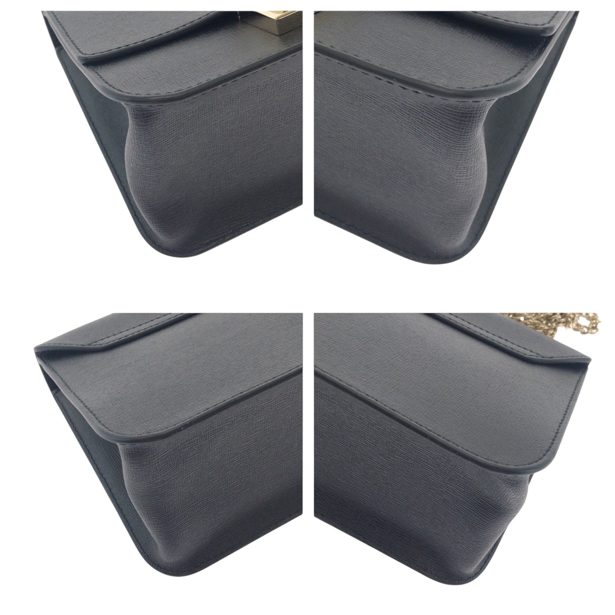 17506
Furla フルラ ブラック 黒 ゴールド金具 レザー チェーンショルダーバッグ ポシェット  レディース A13