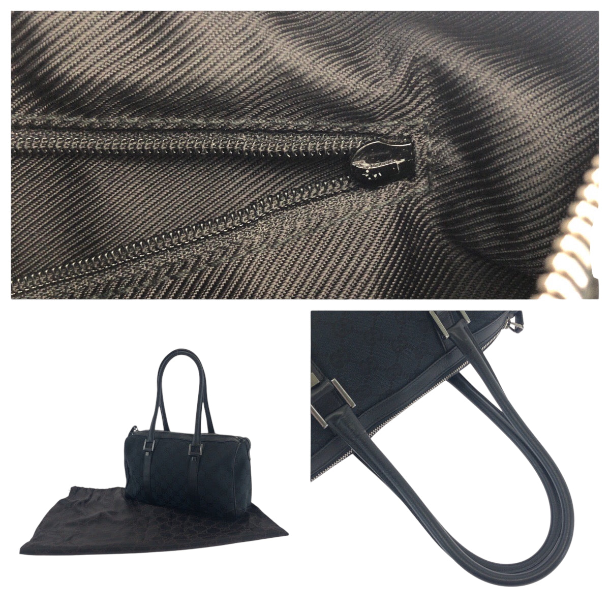 17507
GUCCI グッチ ブラック 黒 シルバー金具 GGキャンバス 000 0851 ハンドバッグ ミニボストンバッグ レディース ABP45