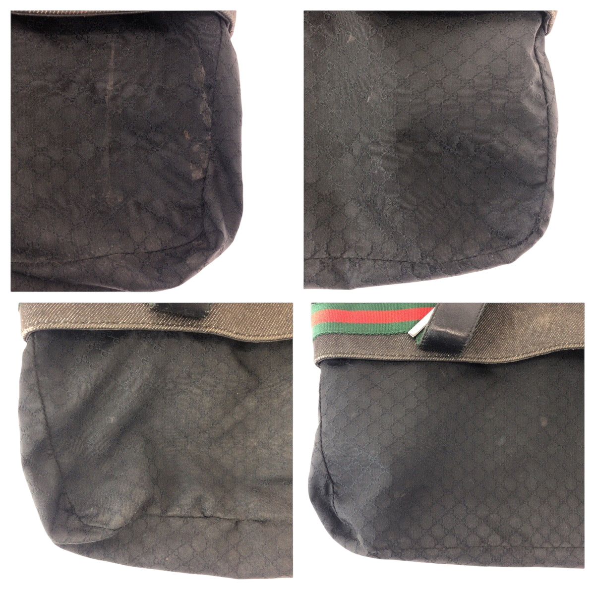 17508
GUCCI グッチ シェリーライン グレー レッド グリーン シルバー金具 デニム 73983 トートバッグ ハンドバッグ  レディース AB21