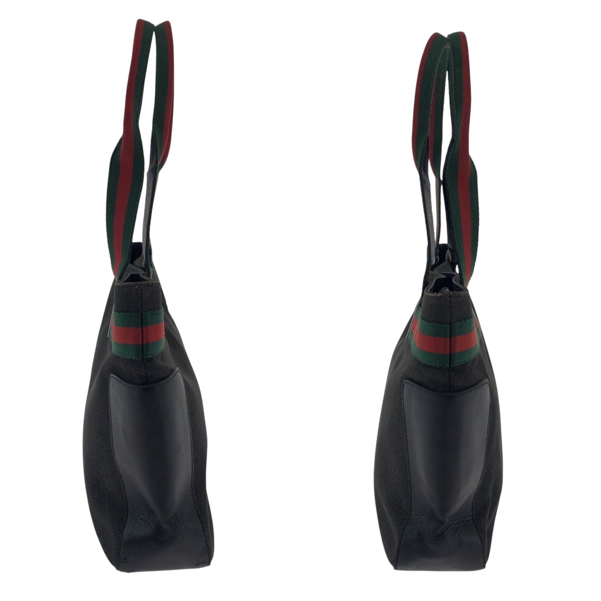 17508
GUCCI グッチ シェリーライン グレー レッド グリーン シルバー金具 デニム 73983 トートバッグ ハンドバッグ  レディース AB21