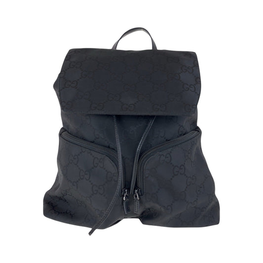 17511
GUCCI グッチ GG柄 ブラック 黒 シルバー金具 ナイロン 003 0238 リュックサック バックパック  レディース ABP52