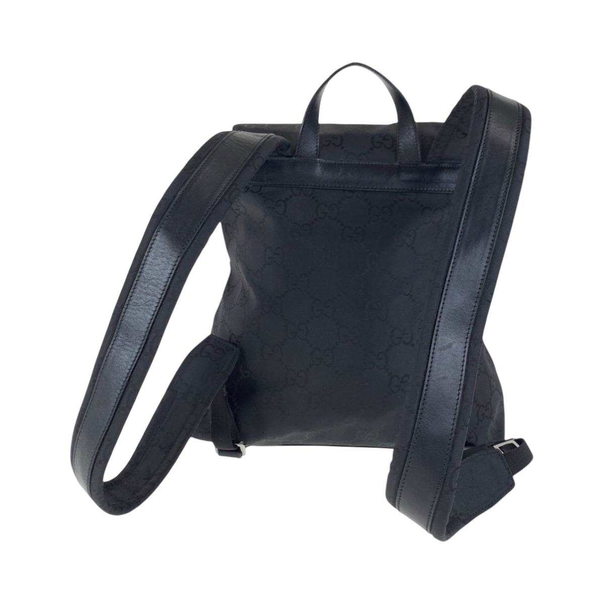 17511
GUCCI グッチ GG柄 ブラック 黒 シルバー金具 ナイロン 003 0238 リュックサック バックパック  レディース ABP52