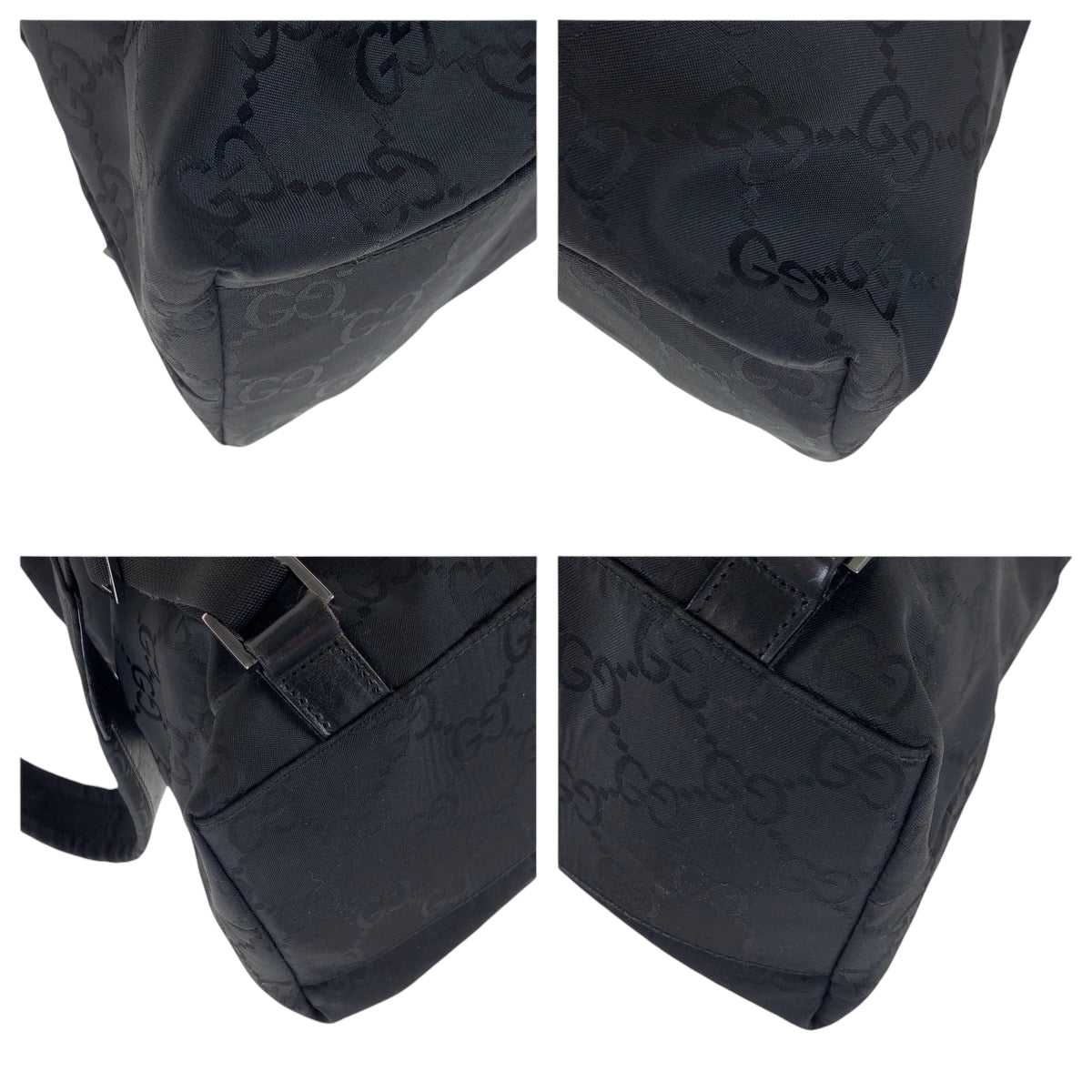 17511
GUCCI グッチ GG柄 ブラック 黒 シルバー金具 ナイロン 003 0238 リュックサック バックパック  レディース ABP52