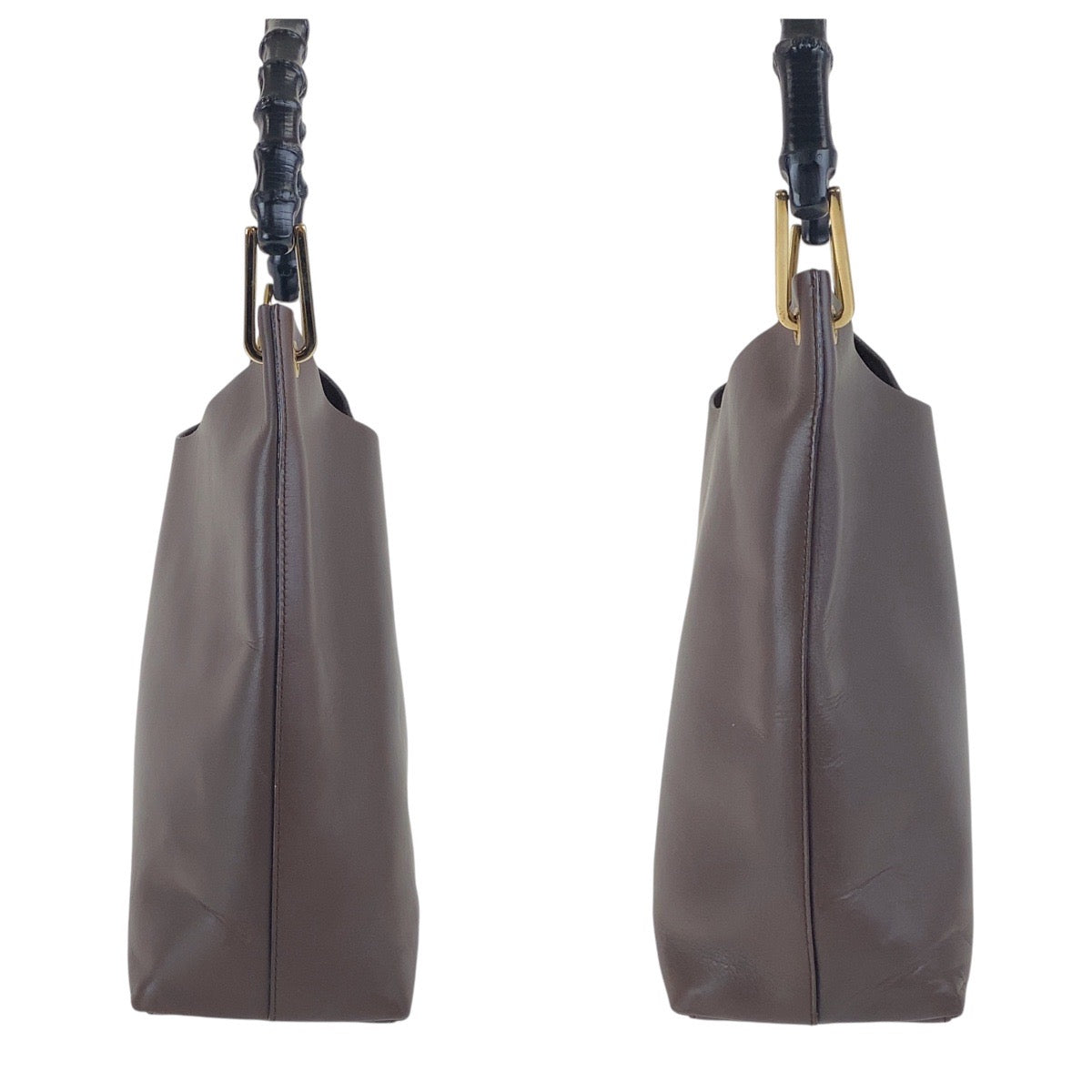 17513
GUCCI グッチ バンブー ブラウン ゴールド金具 レザー 001 2058 1880 0 ショルダーバッグ ハンドバッグ  レディース
