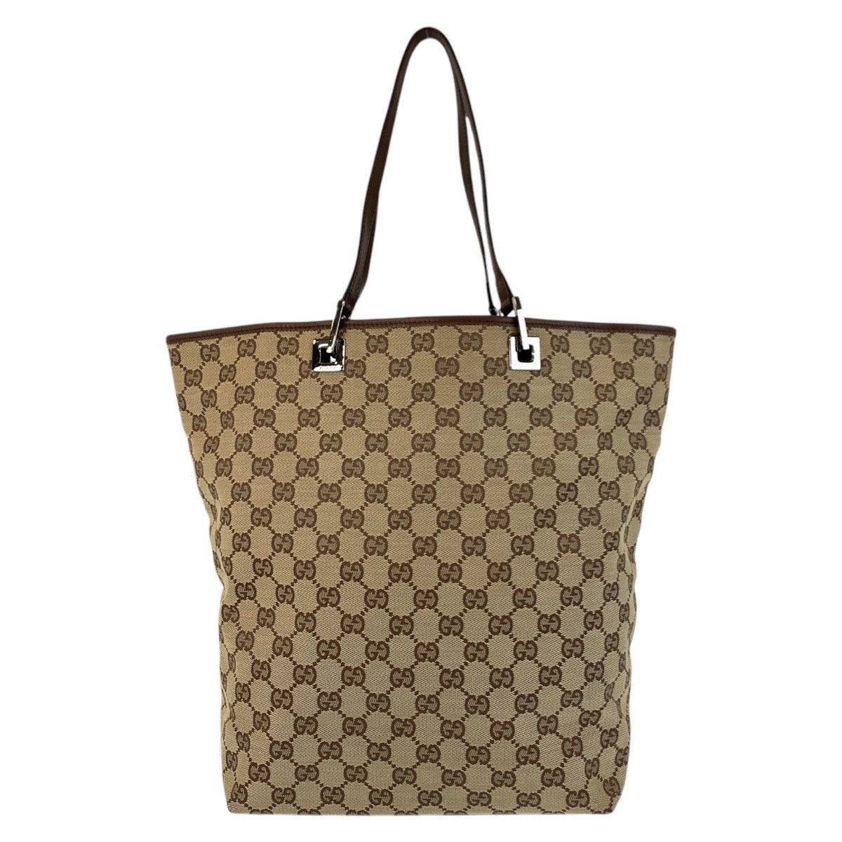 17517
GUCCI グッチ ベージュ ブラウン GGキャンバス / レザー 31243 トートバッグ ショルダーバッグ  レディース AB33