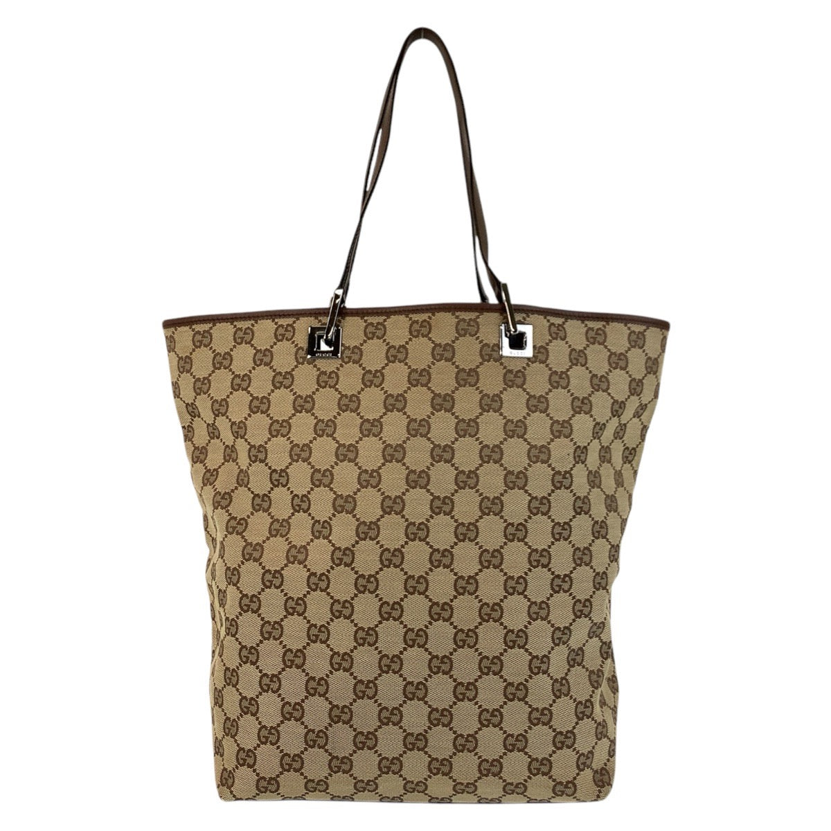 17517
GUCCI グッチ ベージュ ブラウン GGキャンバス / レザー 31243 トートバッグ ショルダーバッグ  レディース AB33