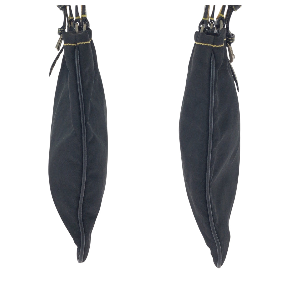 17519
PRADA プラダ テスート 三角ロゴプレート ブラック 黒 イエロー シルバー金具 ナイロン トートバッグ ハンドバッグ  レディース ABP33
