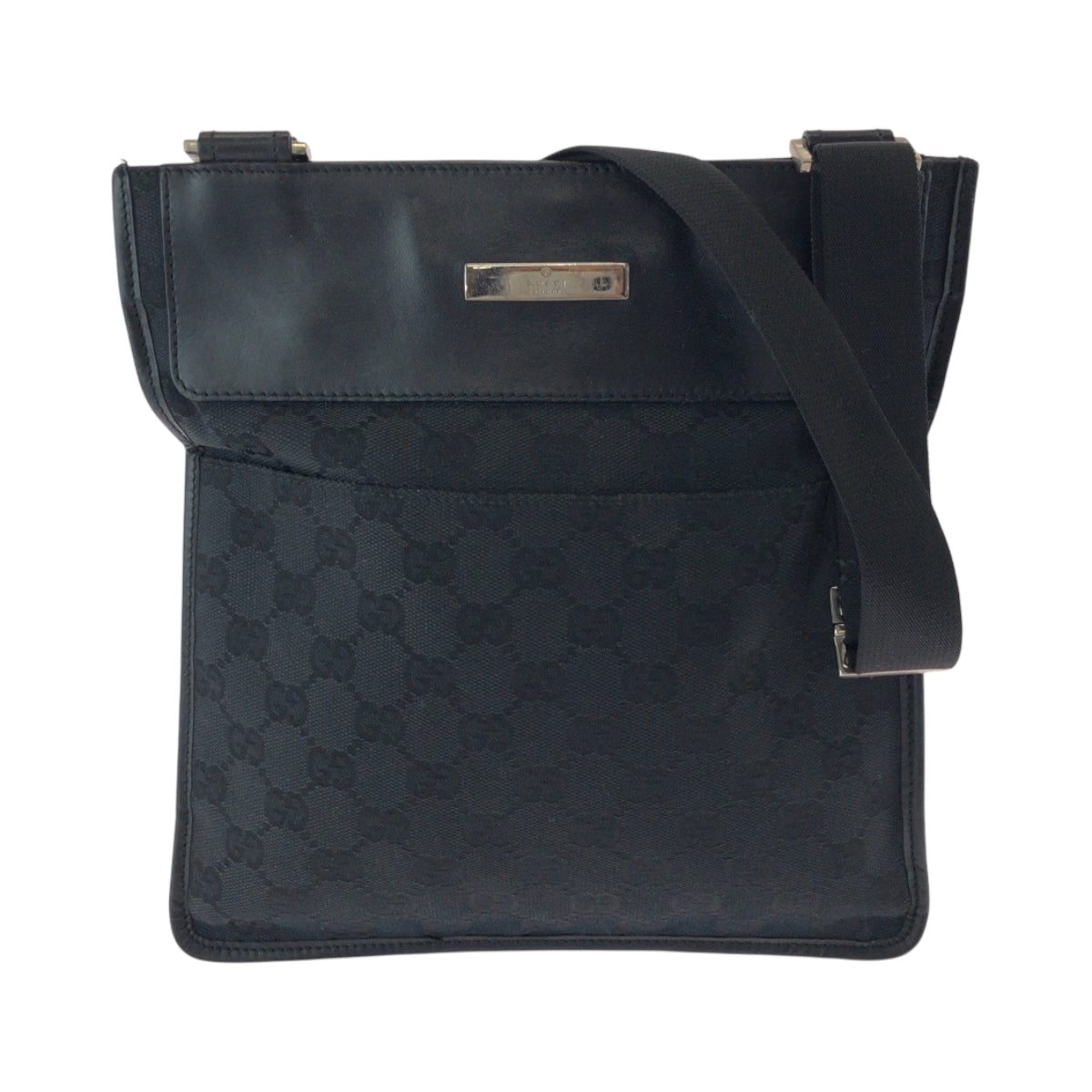 17520
GUCCI グッチ ブラック 黒 シルバー金具 GGキャンバス 019 0348 ショルダーバッグ ポシェット  レディース ABP33