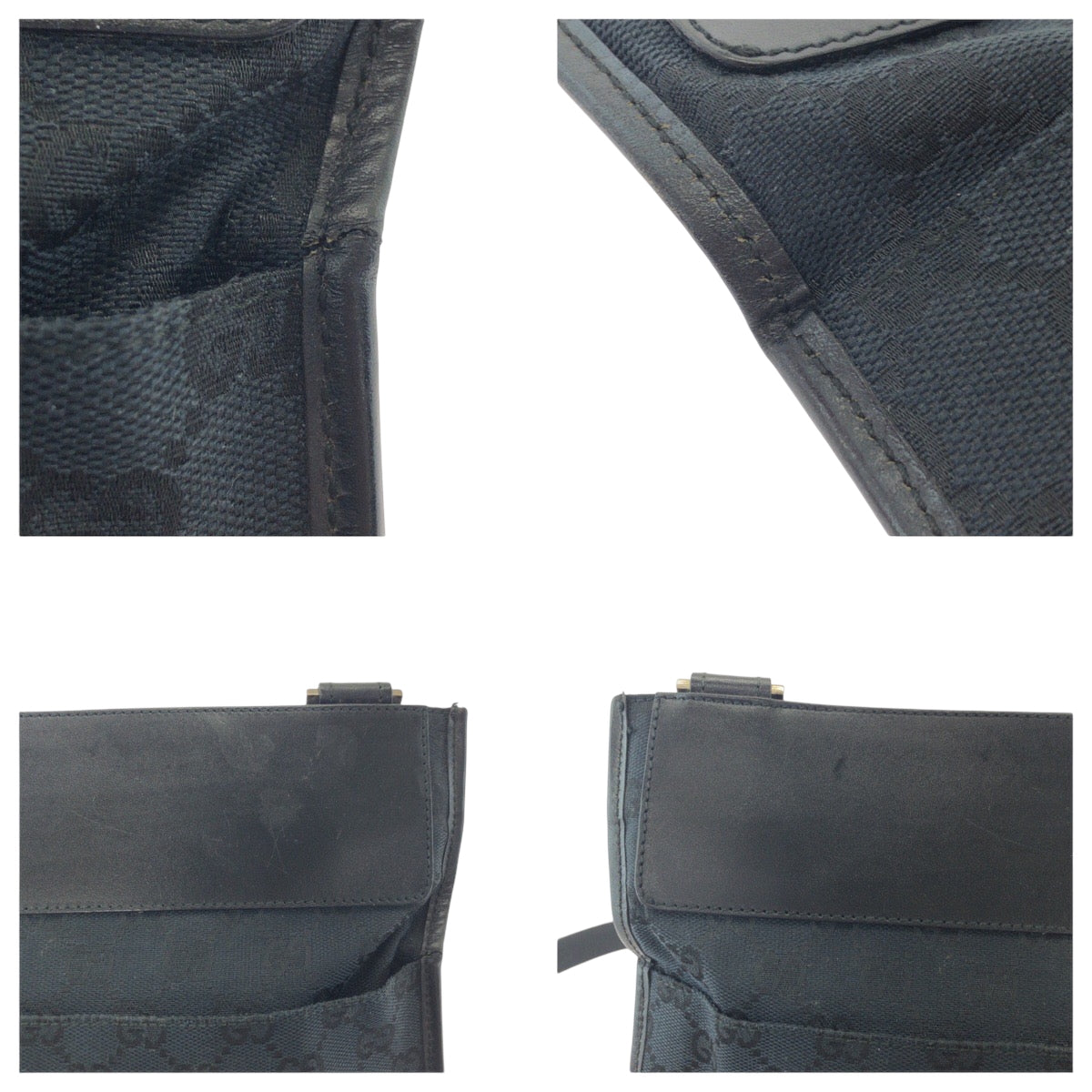 17520
GUCCI グッチ ブラック 黒 シルバー金具 GGキャンバス 019 0348 ショルダーバッグ ポシェット  レディース ABP33