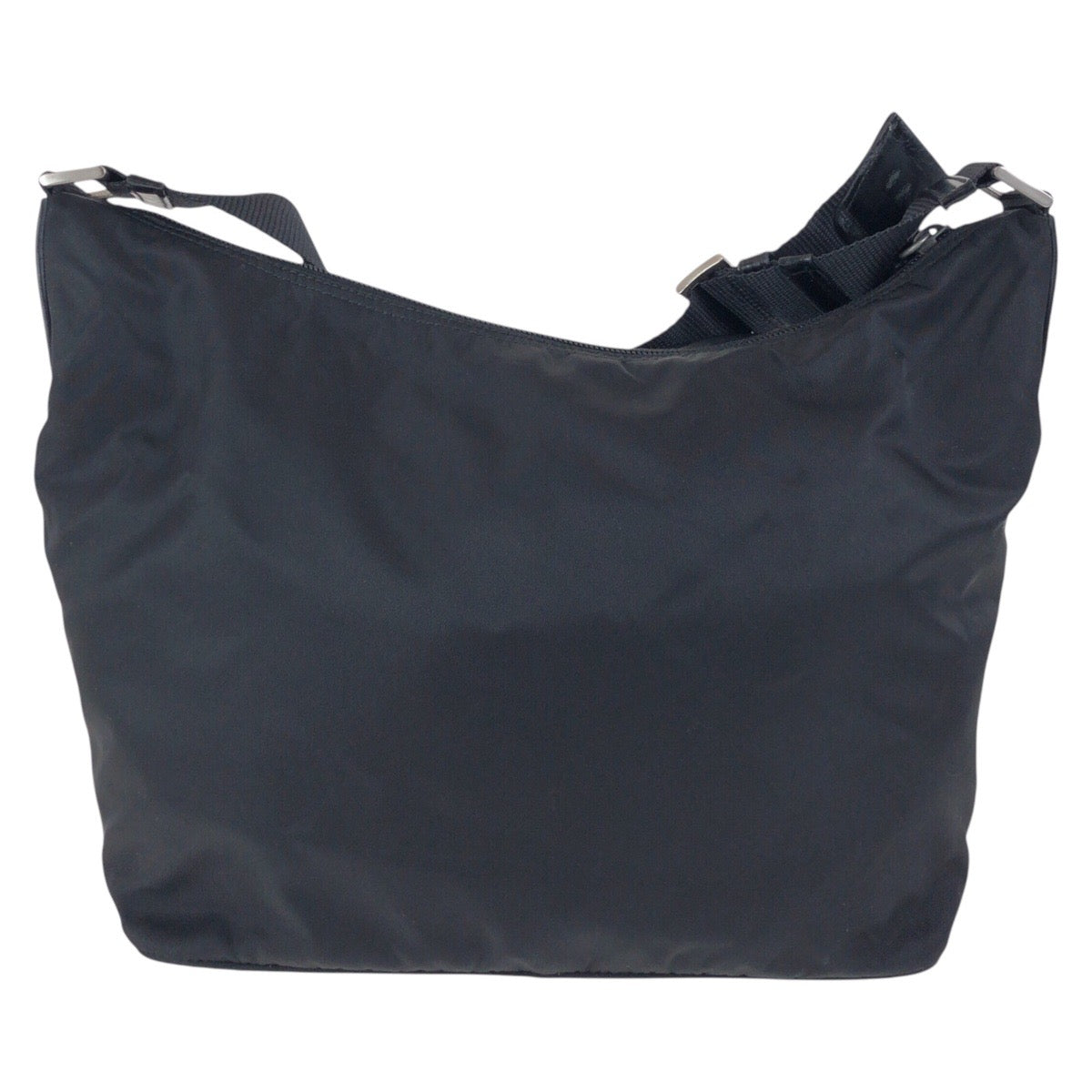 17522
PRADA プラダ テスート 三角ロゴプレート ブラック 黒 シルバー金具 ナイロン / レザー ショルダーバッグ メッセンジャーバッグ  レディース ABP40