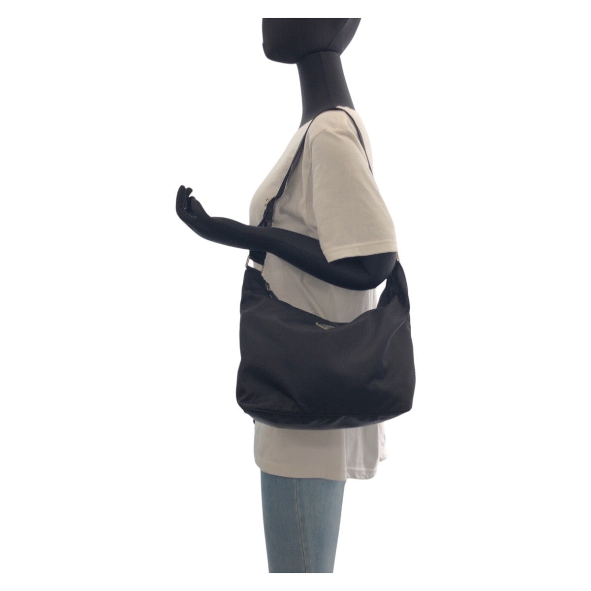 17522
PRADA プラダ テスート 三角ロゴプレート ブラック 黒 シルバー金具 ナイロン / レザー ショルダーバッグ メッセンジャーバッグ  レディース ABP40