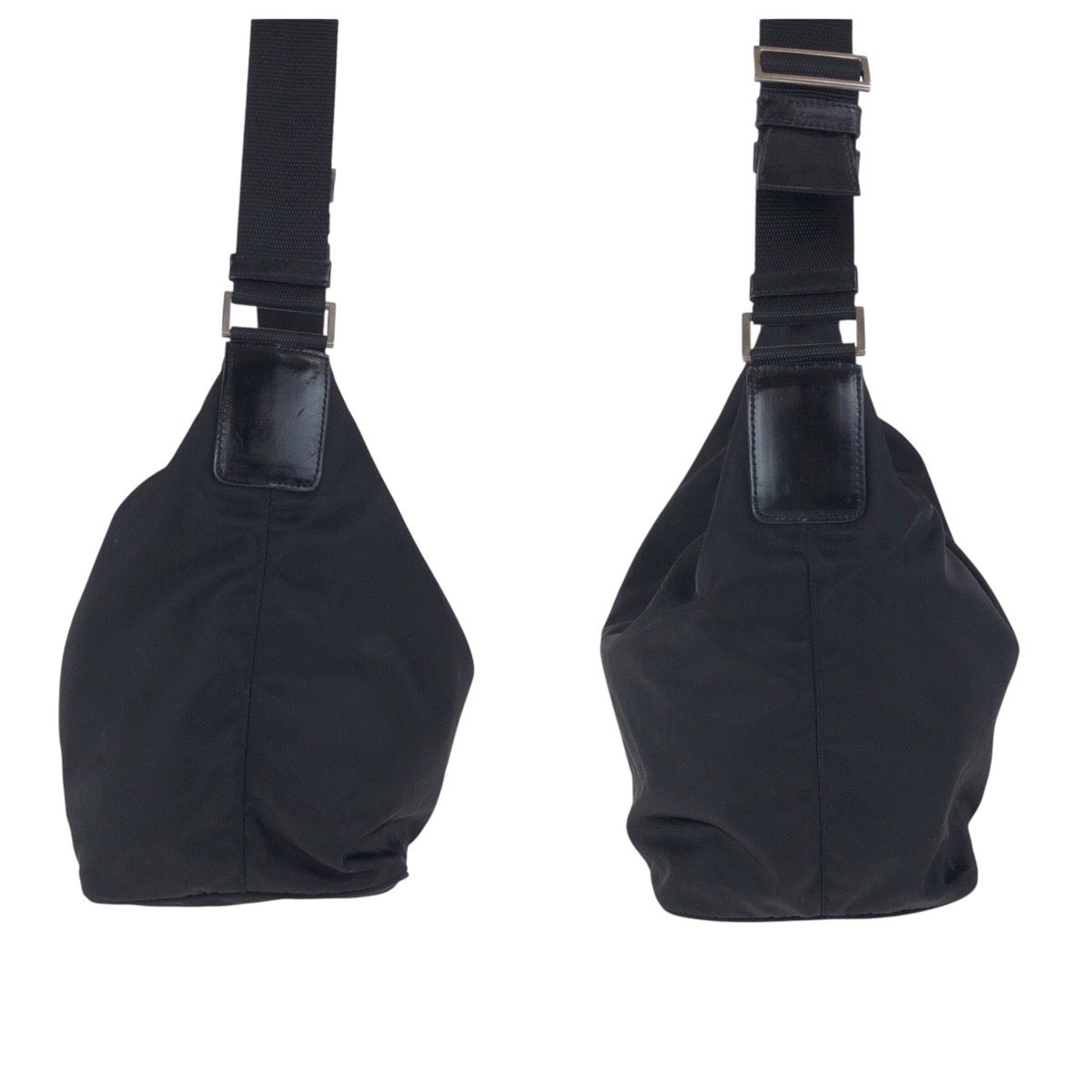 17522
PRADA プラダ テスート 三角ロゴプレート ブラック 黒 シルバー金具 ナイロン / レザー ショルダーバッグ メッセンジャーバッグ  レディース ABP40