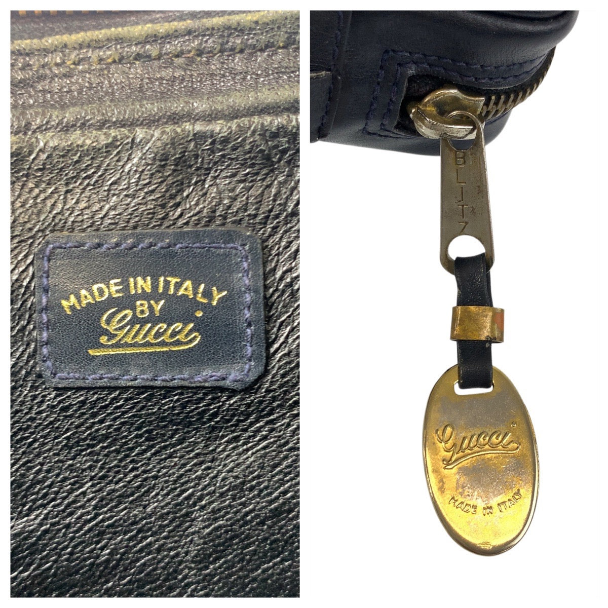 17523
GUCCI グッチ シェリーライン グレー ネイビー ゴールド金具 GGスプリームキャンバス / レザー セカンドバッグ クラッチバッグ  メンズ