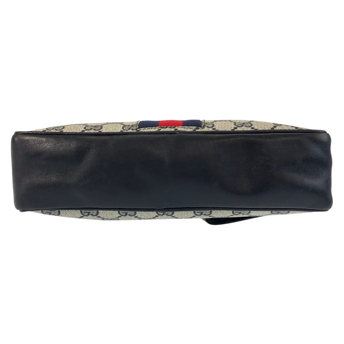 17523
GUCCI グッチ シェリーライン グレー ネイビー ゴールド金具 GGスプリームキャンバス / レザー セカンドバッグ クラッチバッグ  メンズ