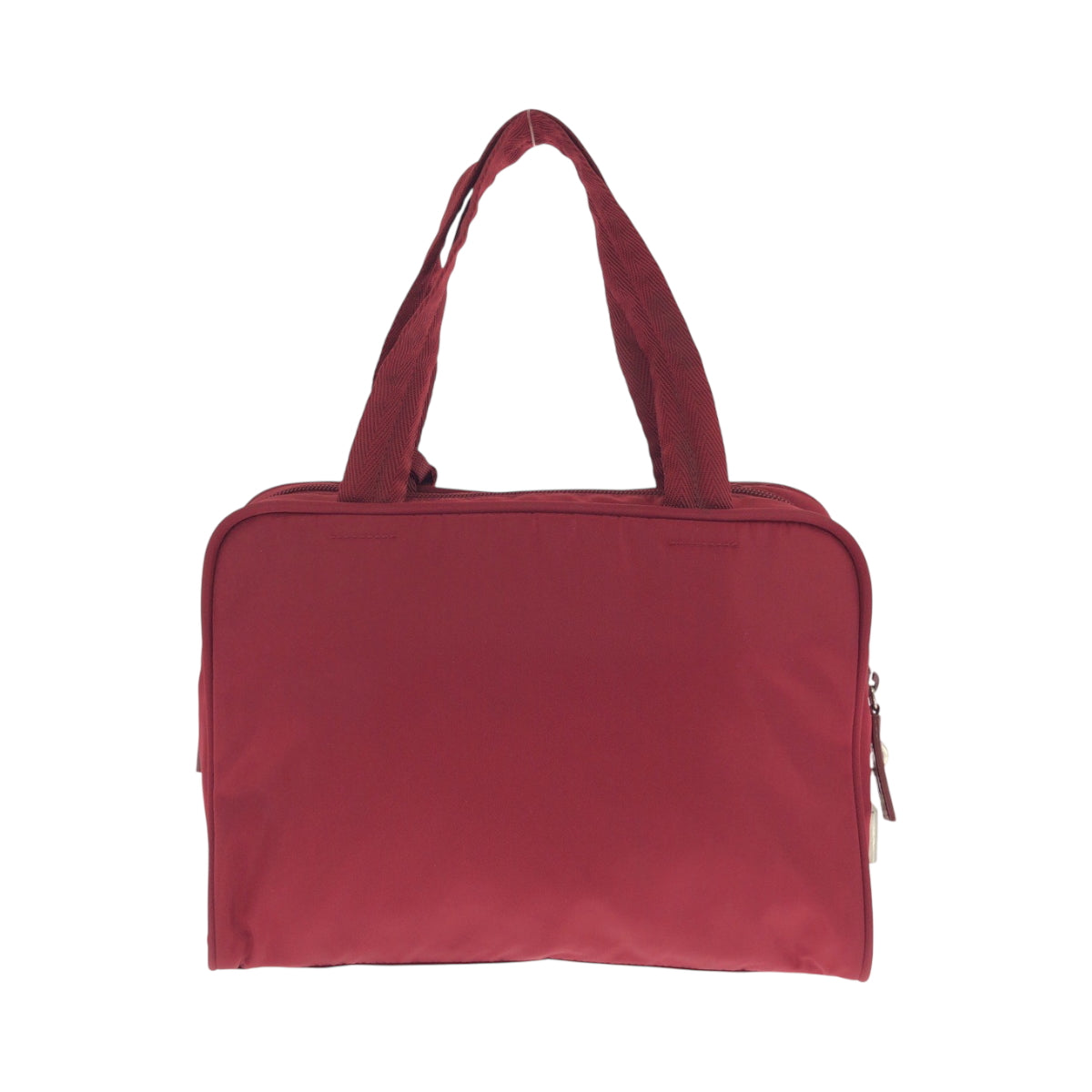 17526
PRADA プラダ テスート 三角ロゴプレート レッド シルバー金具 ナイロン B8495 トートバッグ ハンドバッグ  レディース ABP39
