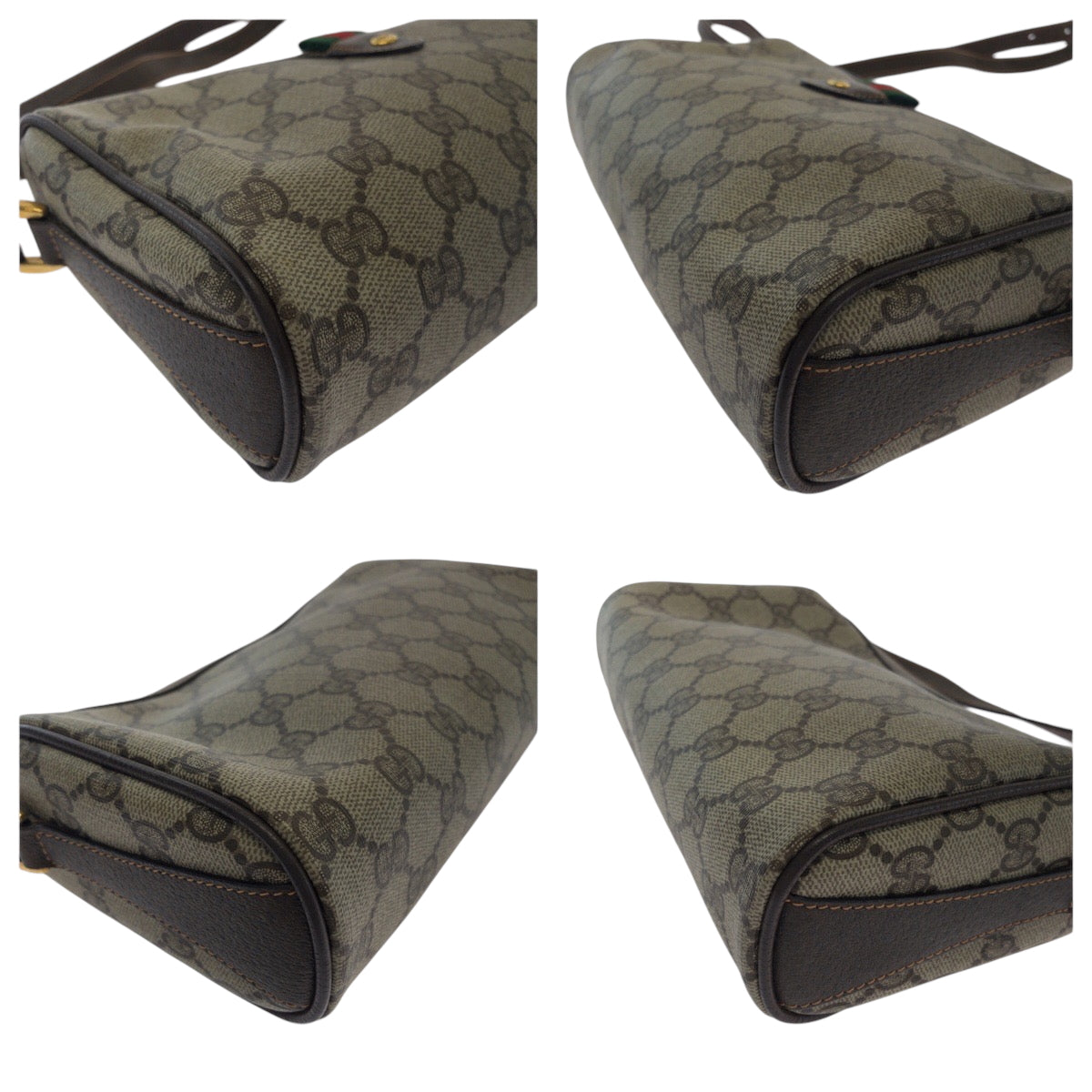 17527
GUCCI グッチ ヴィンテージ オールドグッチ シェリーライン ベージュ ブラウン ゴールド金具 GGスプリームキャンバス 89 02 018 ショルダーバッグ ポシェット  レディース AB45