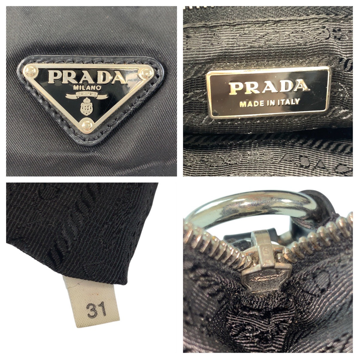 17528
PRADA プラダ テスート 三角ロゴプレート ブラック 黒 シルバー金具 ナイロン ショルダーバッグ メッセンジャーバッグ  レディース