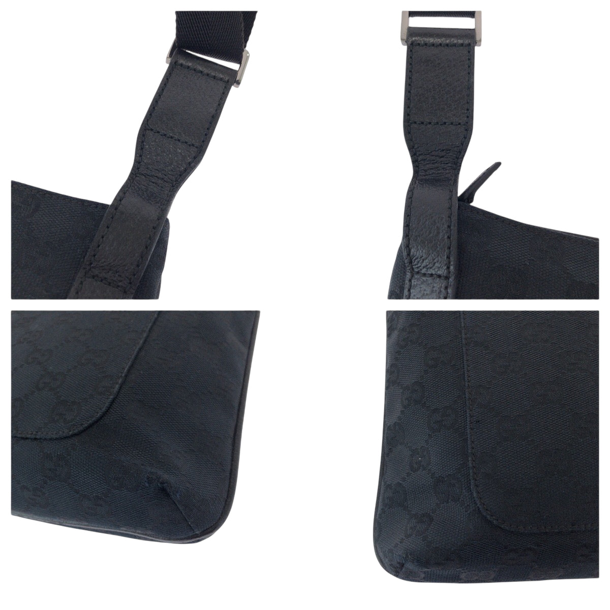 17529
GUCCI グッチ ブラック 黒 シルバー金具 GGキャンバス 122793 ショルダーバッグ ポシェット  レディース ABP40