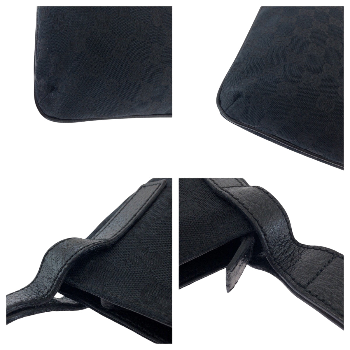 17529
GUCCI グッチ ブラック 黒 シルバー金具 GGキャンバス 122793 ショルダーバッグ ポシェット  レディース ABP40