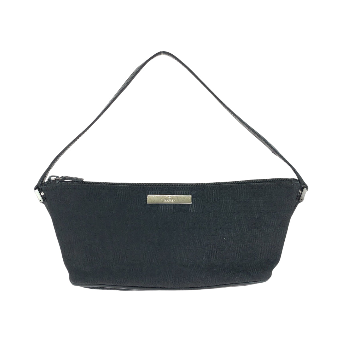 17530
GUCCI グッチ ブラック 黒 シルバー金具 GGキャンバス 07198 ハンドバッグ アクセサリーポーチ  レディース ABP32