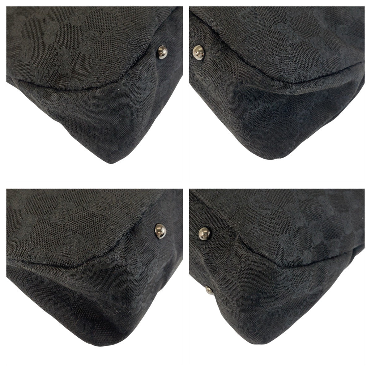 17531
GUCCI グッチ ブラック 黒 シルバー金具 GGキャンバス / レザー 132260 ショルダーバッグ トートバッグ  レディース ABP40