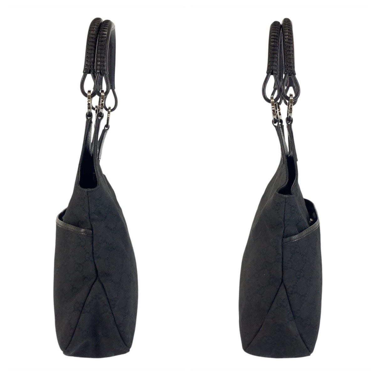 17531
GUCCI グッチ ブラック 黒 シルバー金具 GGキャンバス / レザー 132260 ショルダーバッグ トートバッグ  レディース ABP40