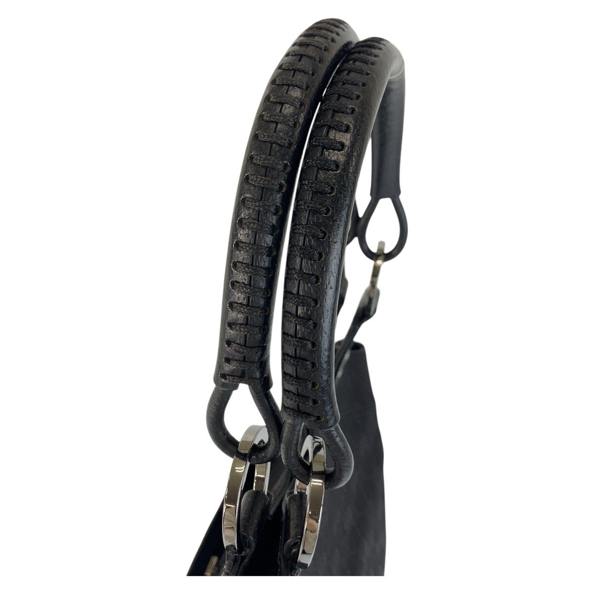 17531
GUCCI グッチ ブラック 黒 シルバー金具 GGキャンバス / レザー 132260 ショルダーバッグ トートバッグ  レディース ABP40