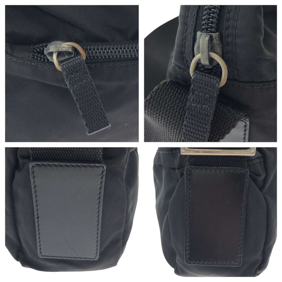 17532
PRADA プラダ テスート 三角ロゴプレート ブラック 黒 シルバー金具 ナイロン B9061 ショルダーバッグ ポシェット  レディース