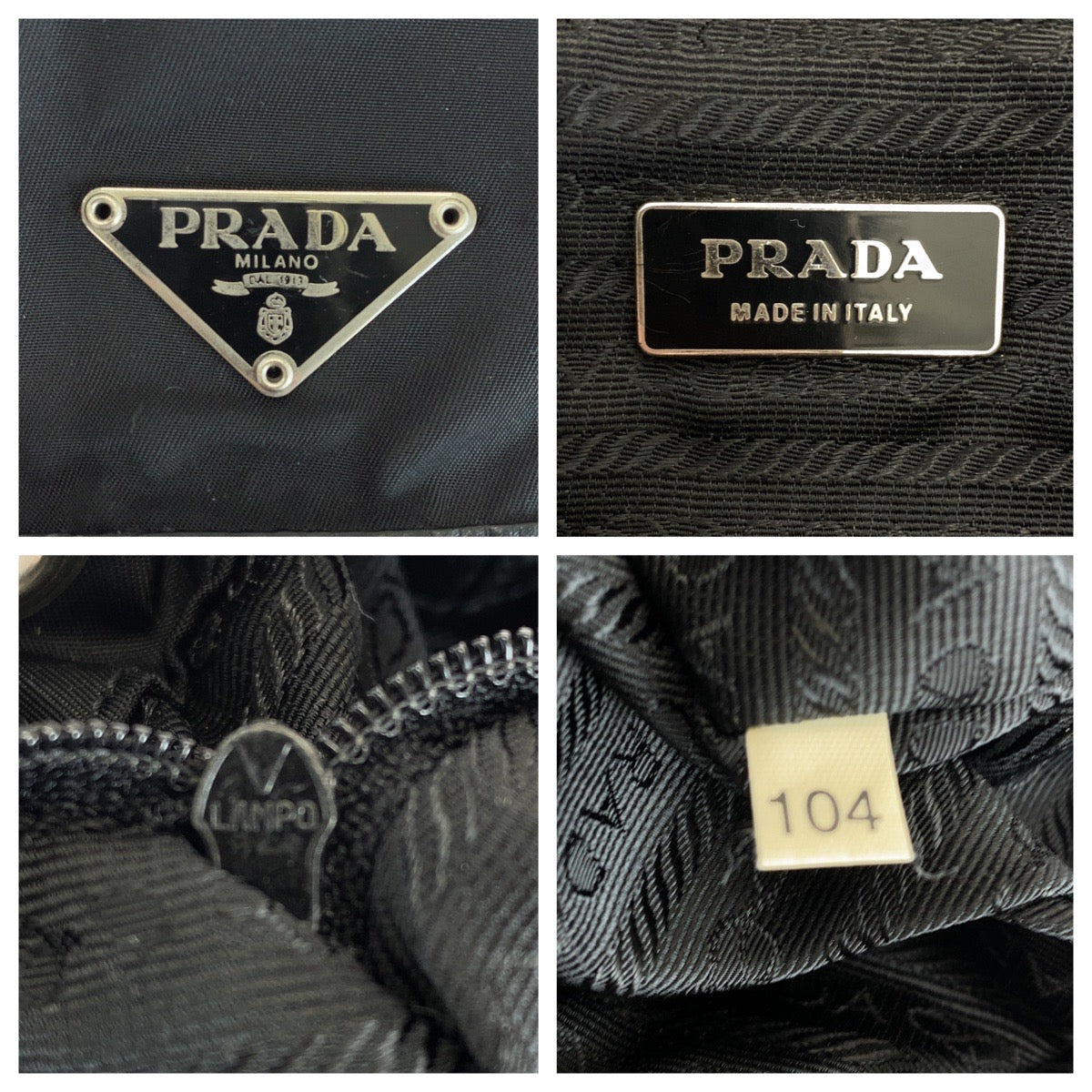 17533
PRADA プラダ テスート 三角ロゴプレート ブラック 黒 シルバー金具 ナイロン / レザー リュック バックパック  レディース AB45