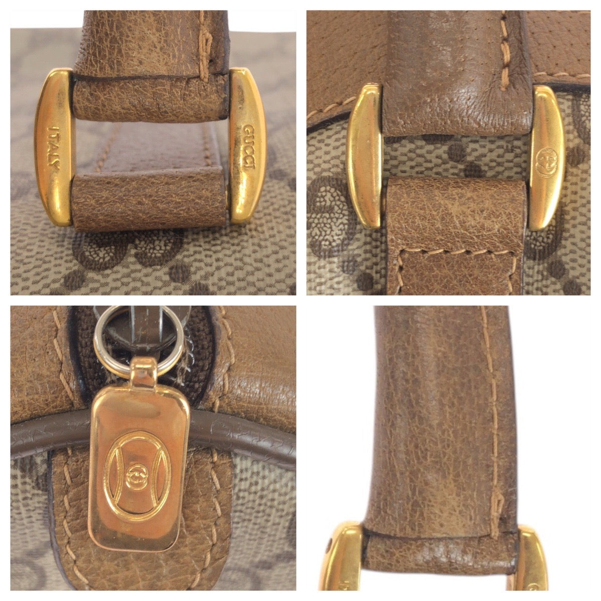 17534
GUCCI グッチ ヴィンテージ シェリーライン オールドグッチ ベージュ ブラウン ゴールド金具 GGスプリームキャンバス / レザー 39.02.006 ハンドバッグ ボストンバッグ  レディース AB39