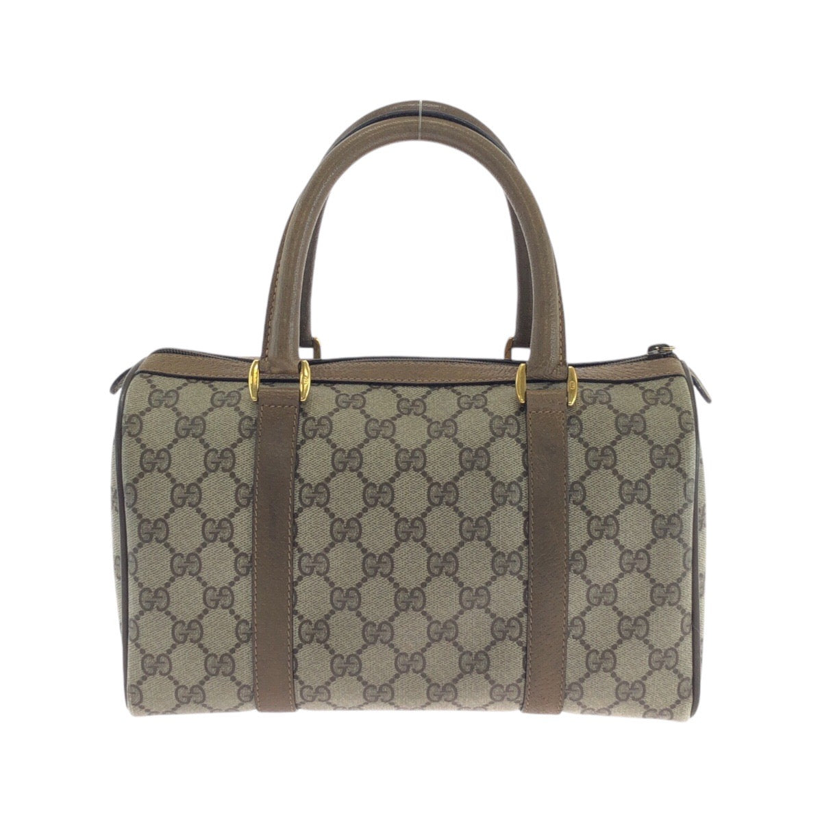 17534
GUCCI グッチ ヴィンテージ シェリーライン オールドグッチ ベージュ ブラウン ゴールド金具 GGスプリームキャンバス / レザー 39.02.006 ハンドバッグ ボストンバッグ  レディース AB39