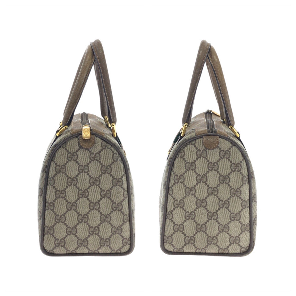 17534
GUCCI グッチ ヴィンテージ シェリーライン オールドグッチ ベージュ ブラウン ゴールド金具 GGスプリームキャンバス / レザー 39.02.006 ハンドバッグ ボストンバッグ  レディース AB39