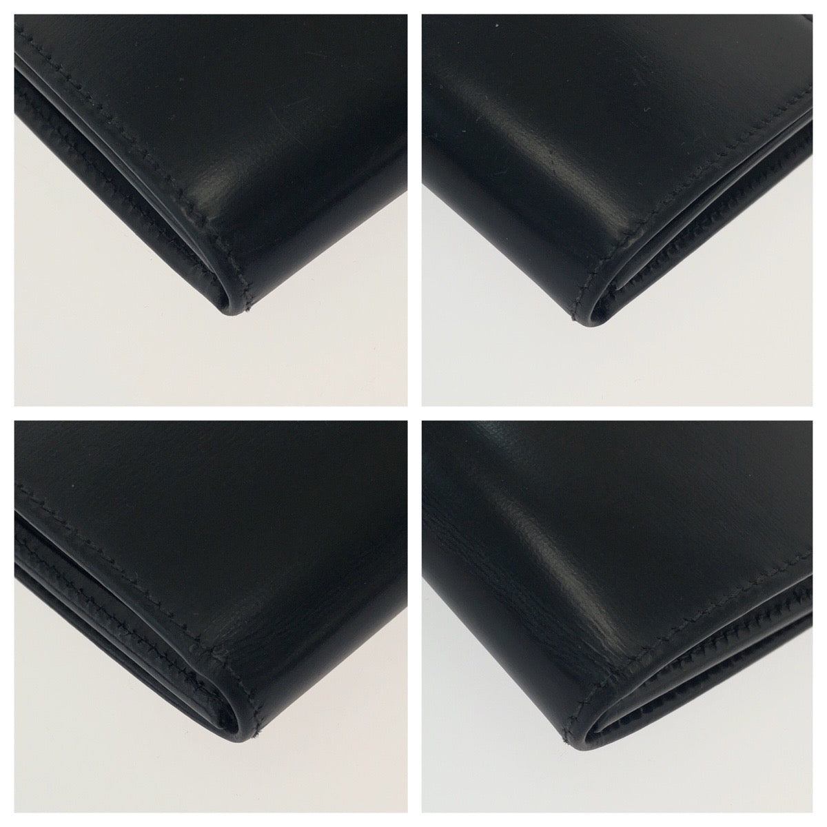 17551
CARTIER カルティエ パシャ ブラック 黒 シルバー金具 カーフ コインケース コンパクトウォレット  レディース A14