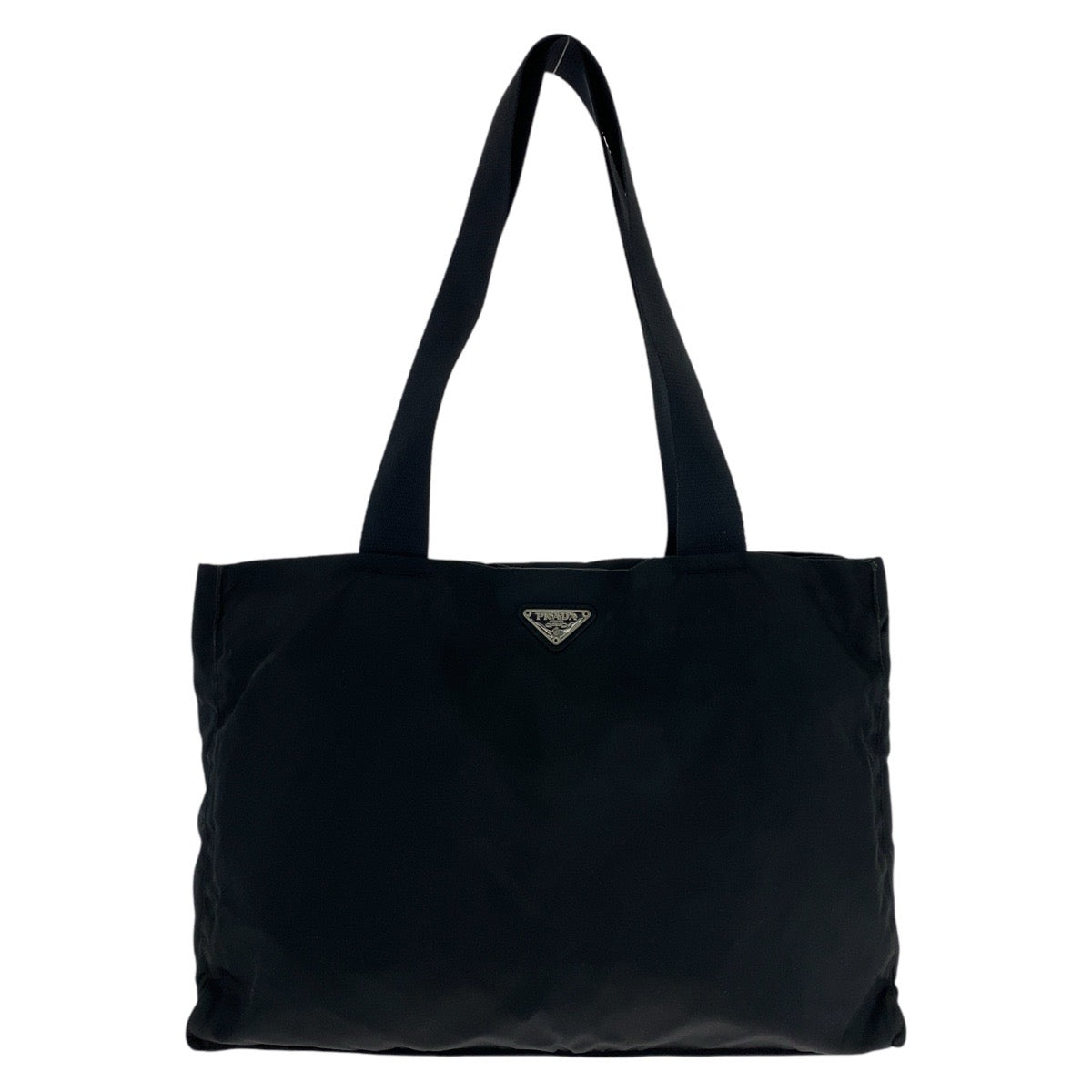 17571
PRADA プラダ テスート 三角ロゴプレート ブラック 黒 シルバー金具 ナイロン トートバッグ ショルダーバッグ 男女兼用  レディース ABP45