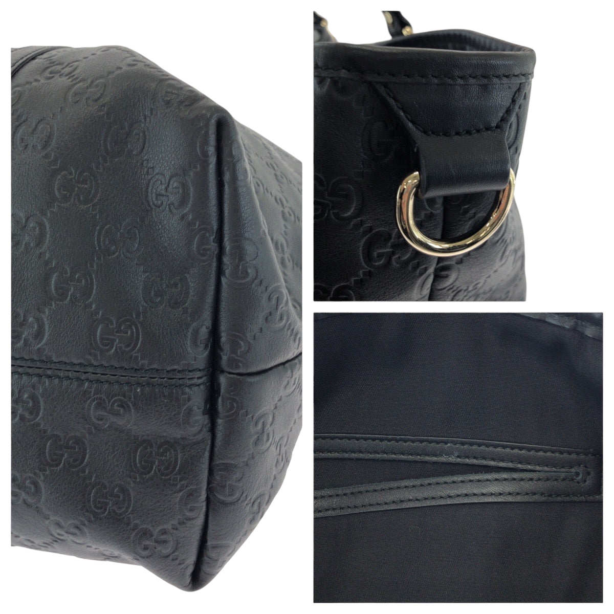 17572
GUCCI グッチ グッチシマ ブラック 黒 ゴールド金具 レザー 265696 トートバッグ ショルダーバッグ 男女兼用 メンズ A68