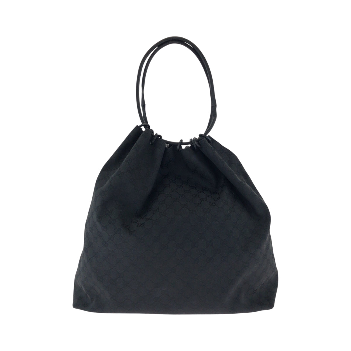 17573
GUCCI グッチ ブラック 黒 ブラック金具 GGキャンバス 91379 巾着 ショルダーバッグ  レディース ABP48