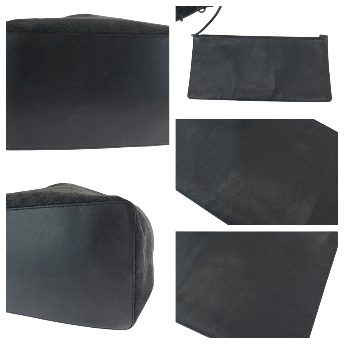 17573
GUCCI グッチ ブラック 黒 ブラック金具 GGキャンバス 91379 巾着 ショルダーバッグ  レディース ABP48