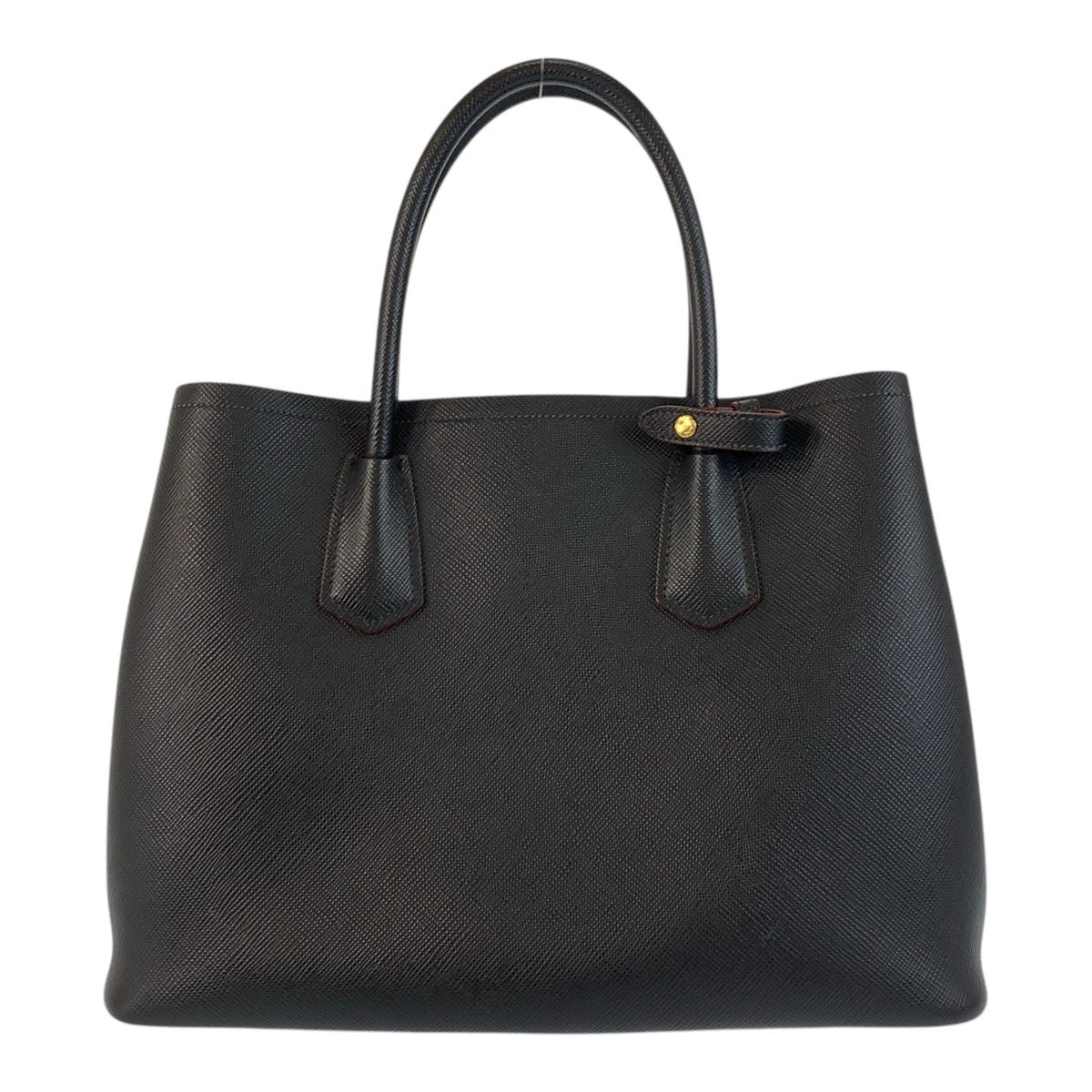 17574
PRADA プラダ サフィアーノ ドゥーブレ ブラック 黒 ゴールド金具 レザー トートバッグ ハンドバッグ  レディース ABP77