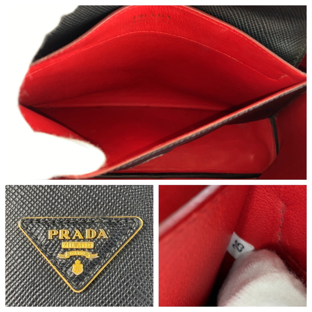 17574
PRADA プラダ サフィアーノ ドゥーブレ ブラック 黒 ゴールド金具 レザー トートバッグ ハンドバッグ  レディース ABP77