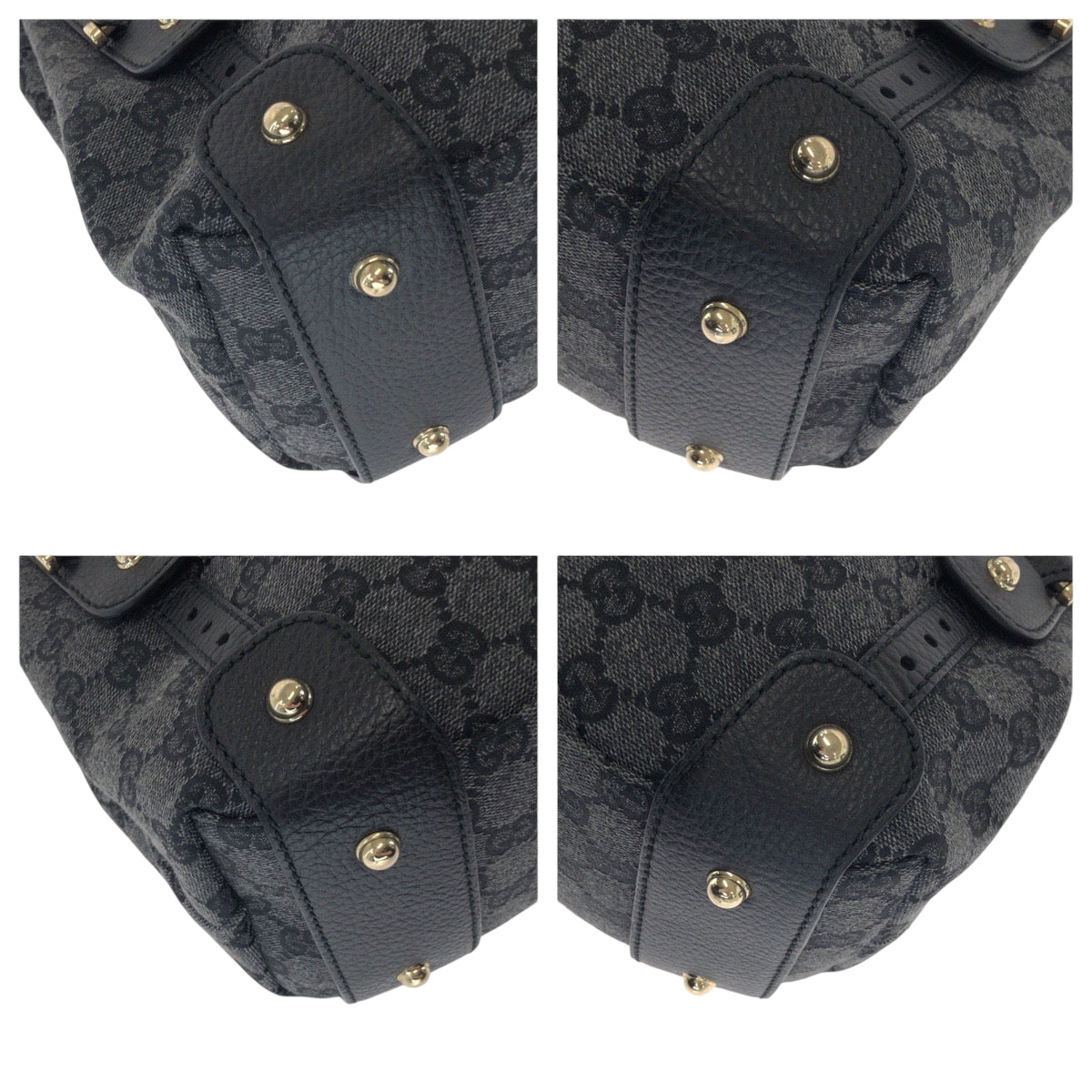 17579
GUCCI グッチ ホースビット ブラック 黒 グレー ゴールド金具 GGキャンバス 292927 トートバッグ ハンドバッグ ショルダーバッグ  レディース A73