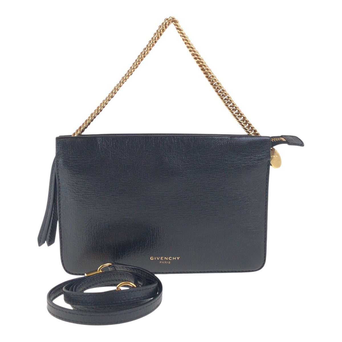 17581
Givenchy ジバンシー ブラック 黒 ゴールド金具 レザー ショルダーバッグ ハンドバッグ 2WAY  レディース