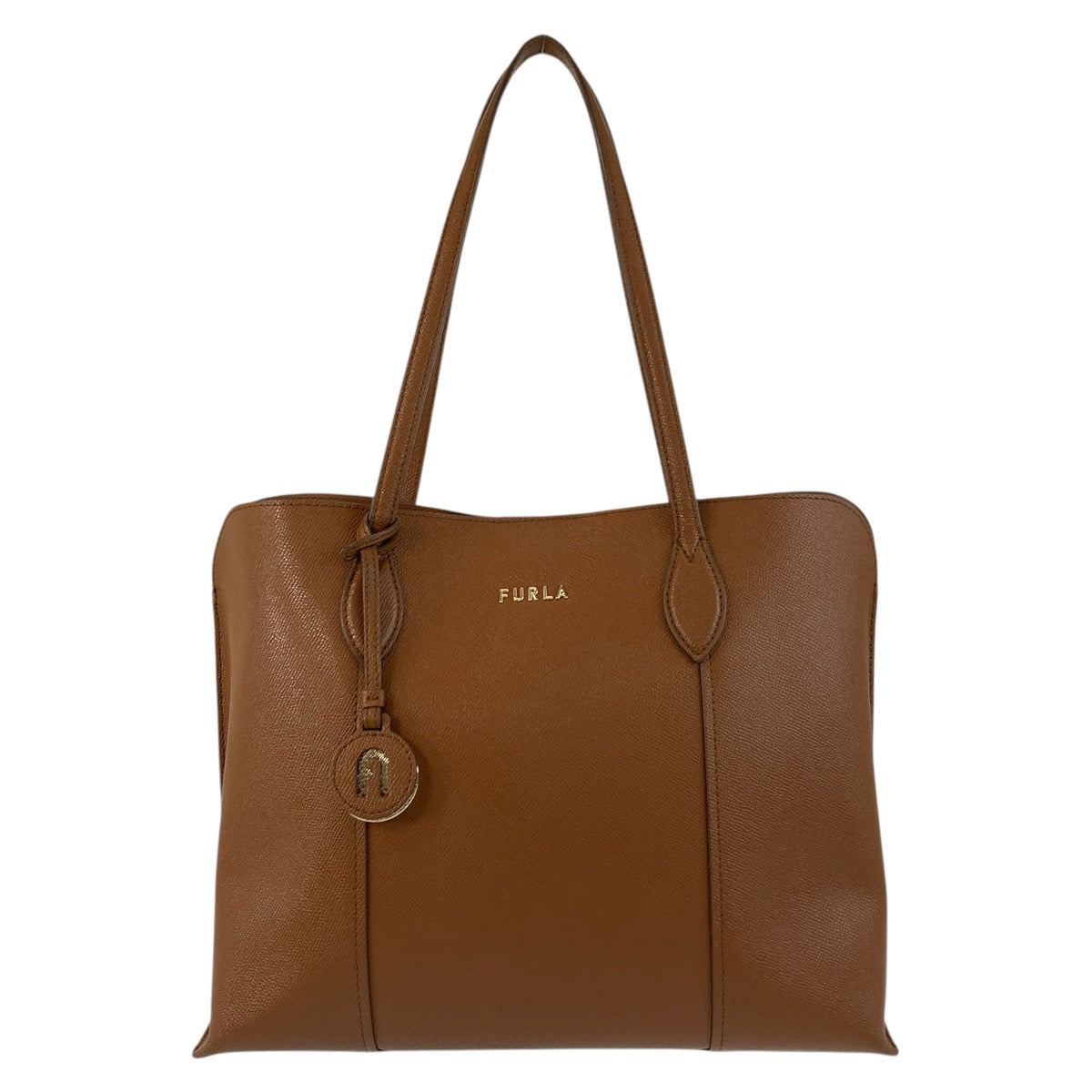 17582
Furla フルラ ヴィットリア エル トート ブラウン ゴールド金具 レザー トートバッグ ショルダーバッグ  レディース A13