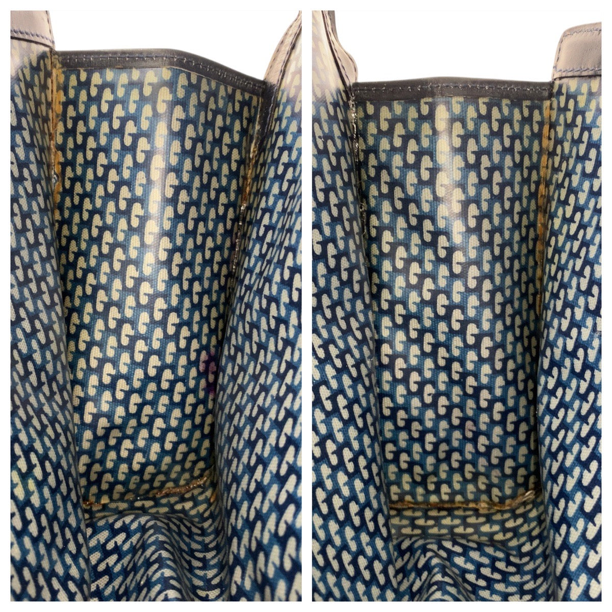 17584
GUCCI グッチ ヴィンテージ シェリーライン オールドグッチ ネイビー ゴールド金具 スウェード / レザー クラッチバッグ  レディース