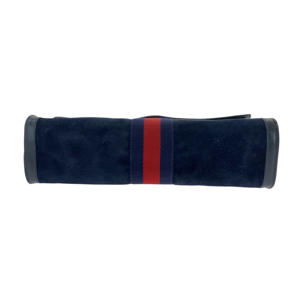 17584
GUCCI グッチ ヴィンテージ シェリーライン オールドグッチ ネイビー ゴールド金具 スウェード / レザー クラッチバッグ  レディース